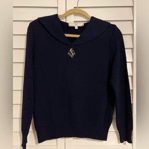 St. John Sport by Marie Gray Nautical Pullover Sweater Size Small